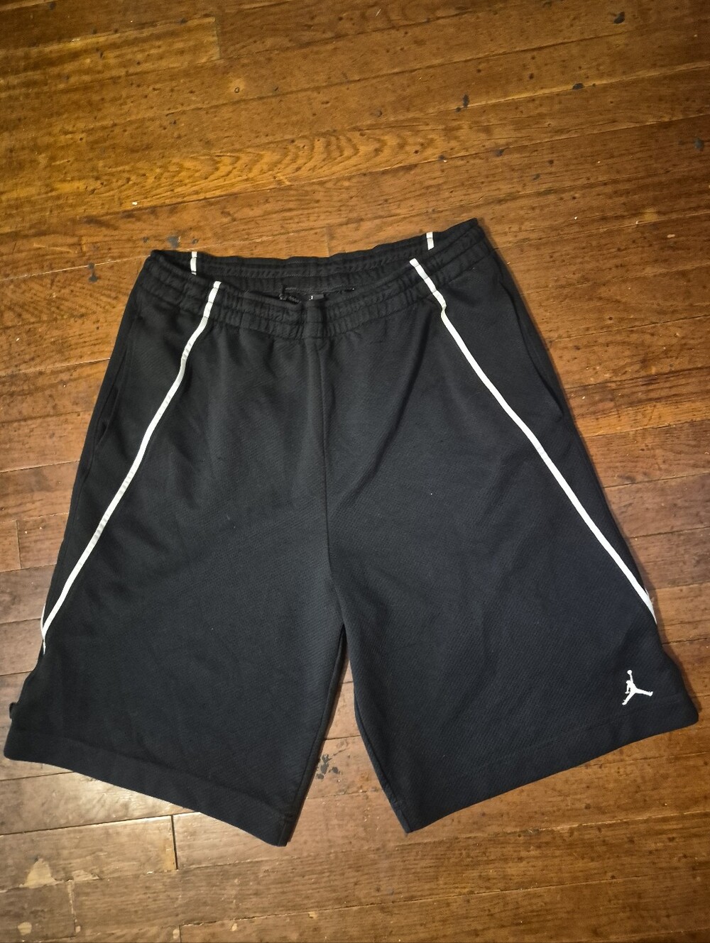 Jordan Mens Sz Medium Black Athletic Shorts with White Trim